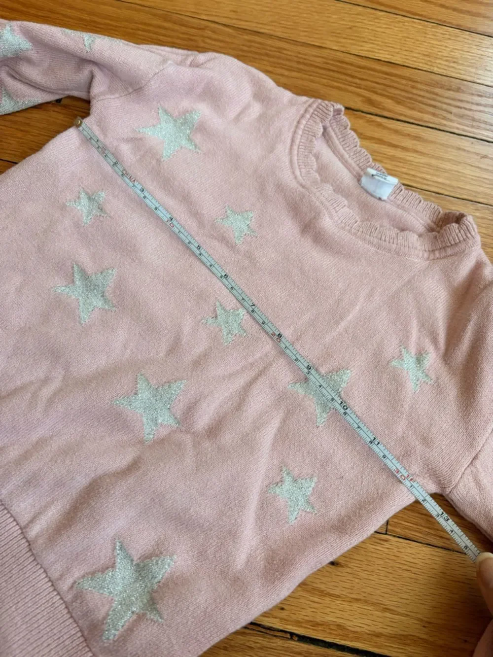 GAP Baby Girls Pink Star Knit Sweater with Stars 3T